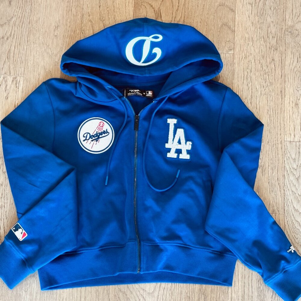 NWT Premium Women's Pro Standard Game Day Los Angeles Dodgers MLB Cropped Zip Up